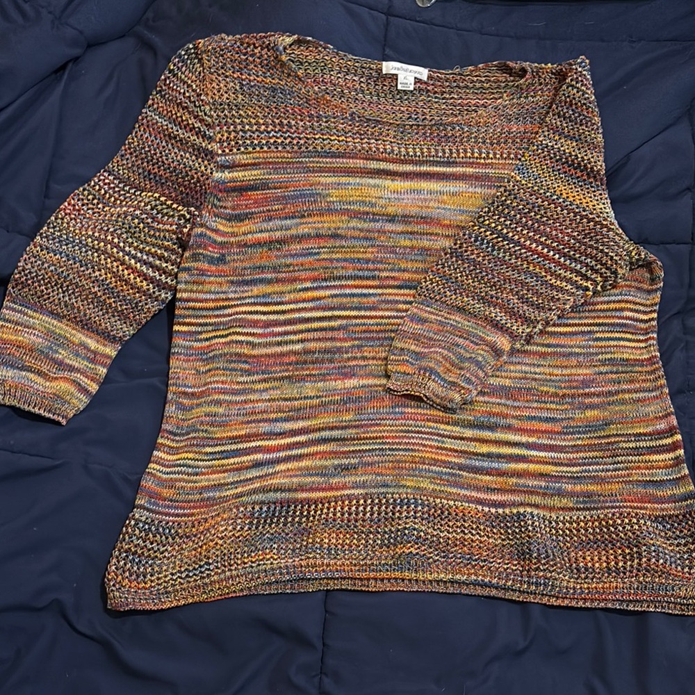 JohnPaulRichard Brown and Orange Crew Neck Sweater